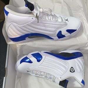 Jordan 14 White Hyper Royal (Size 8.5)